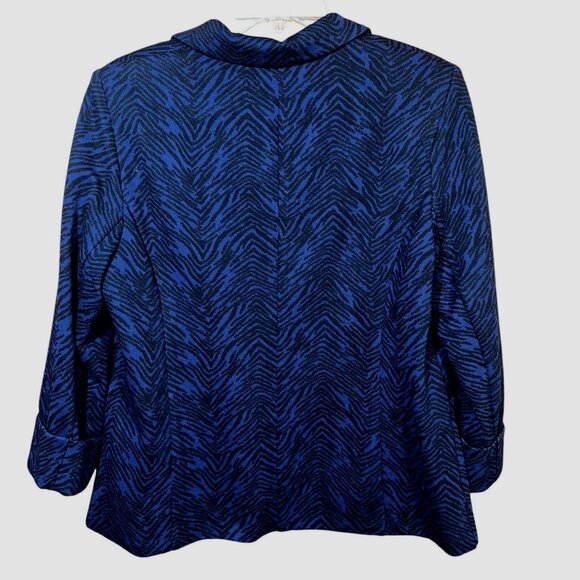 Kim Rogers Zebra Print Blazer Jacket Size 8 Career Chic Quiet Luxury Statement - Picture 2 of 5